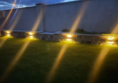 Stone Wall and Garden Lighting Installation